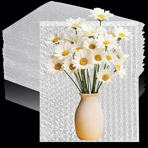 25 bolsas grandes de burbujas, bolsas de burbujas transparentes de 16 x 20 pulgadas para embalaje, suministros de mudanza de doble pared, bolsas de