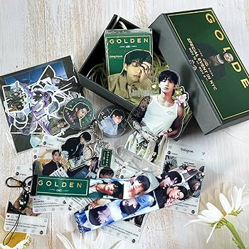 BTS JUNGKOOK Golden Album Merch Gift Box Set 55 PCS Lomo