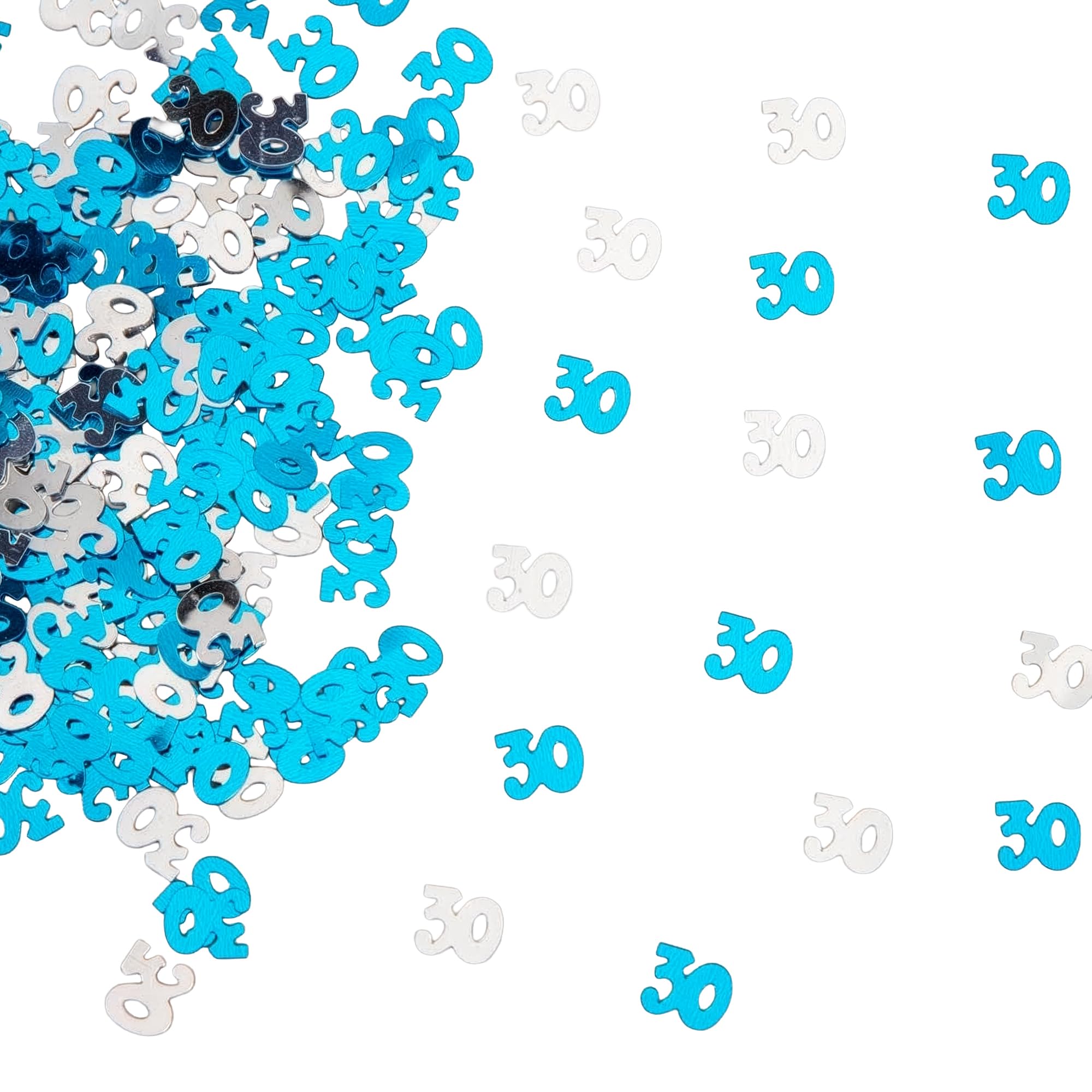 14g Blue & Silver 30th Birthday Confetti Foil Metallic Glitz Table Scatter Sprinkles Age Bday Party Decorations