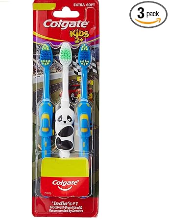 Colgate Kids Toothbrush for 2+ years, 3Pcs , with Extra Soft Bristles