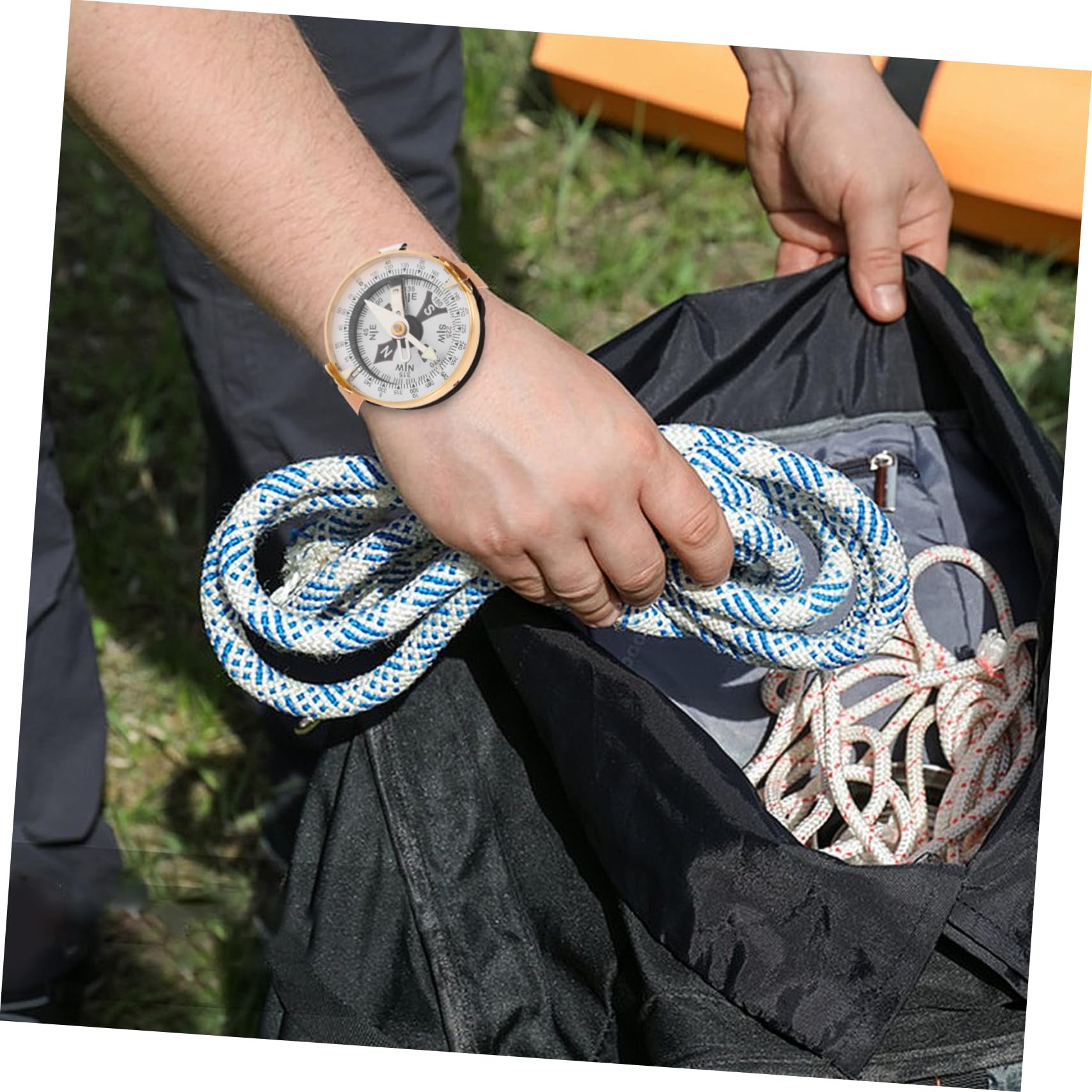 Yardwe orologio bussola orologio della bussola orientamento bussola tascabile attrezzatura da campeggio bussola marina bussola da escursionismo portatile fornitura campeggio Metallo