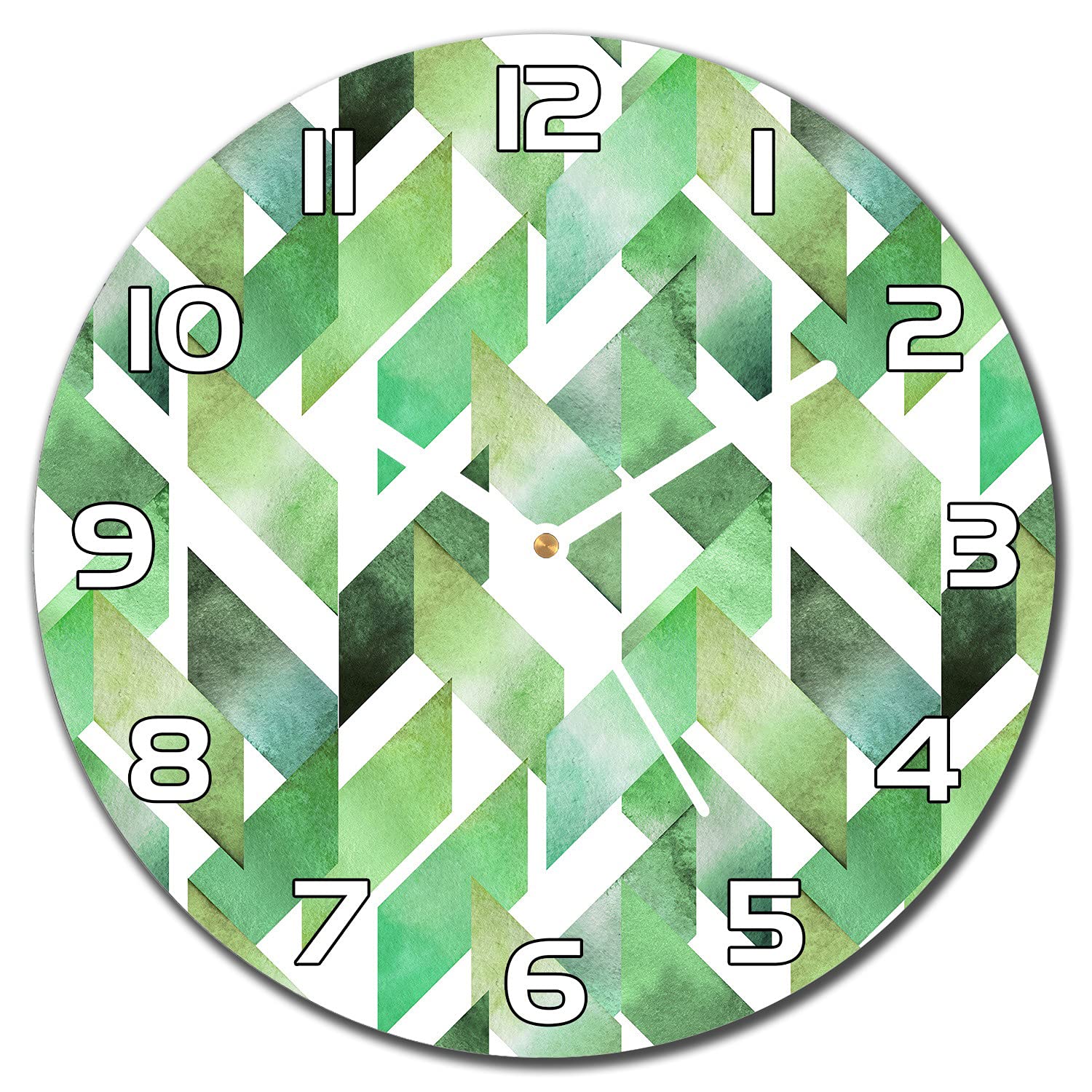 Horloge en verre lisible pour mur sombre ou vide salon cuisine motif floral 30 cm
