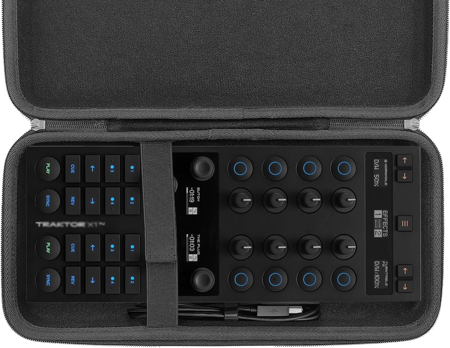 Musiin DJ Controller Hardshell Case, Custom compatible with NI TRAKTOR X1 MK3, F1 and Z1 controllers, provides protection and convenient carrying for safe and easy travel