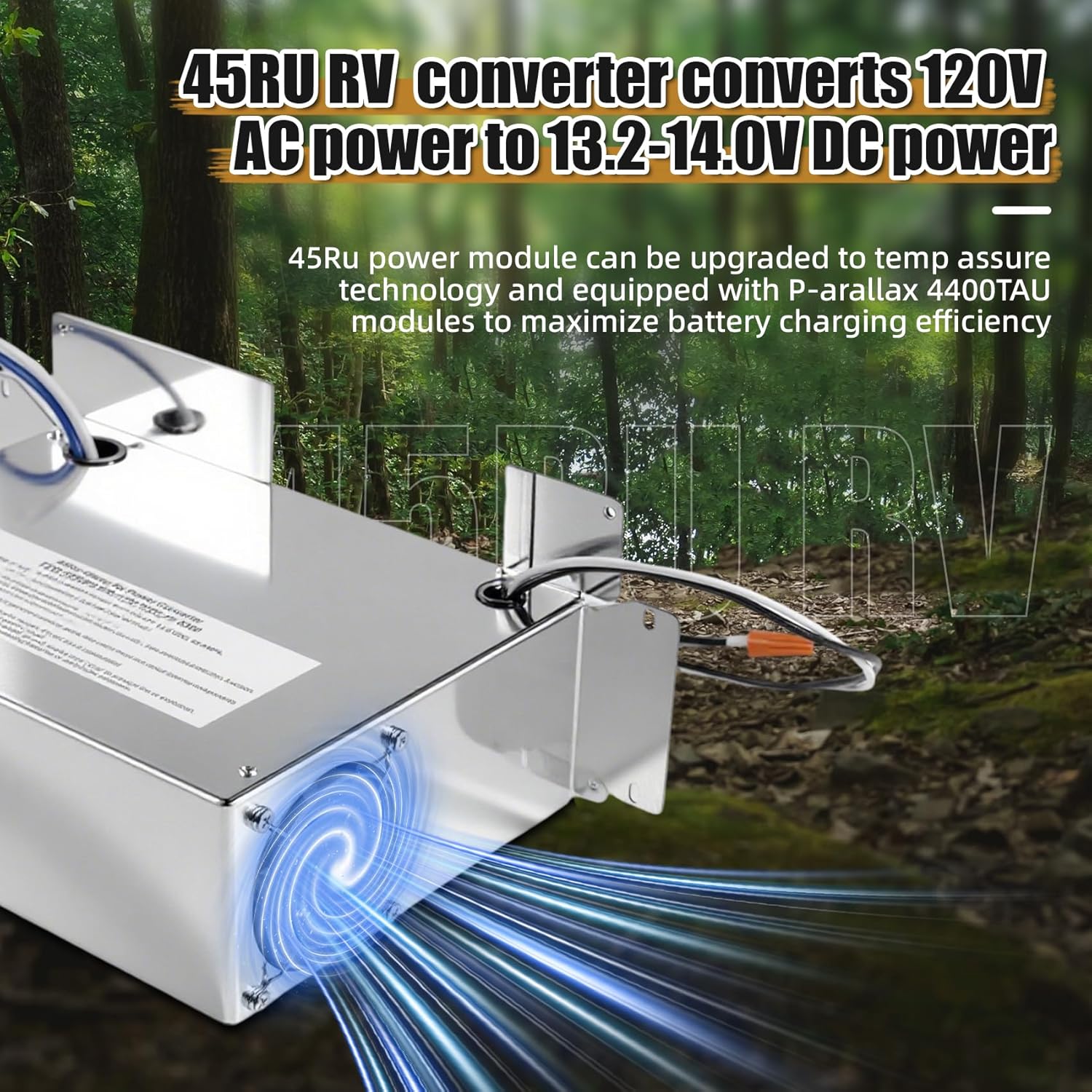 45 Amp RV Power Converter Charger Replacement 3-Stage Power Converter for Series 45RU 500,8300,7300,7345,5300,8345,6345 Suitable for Camper RV Trailer Built-in Battery Charger