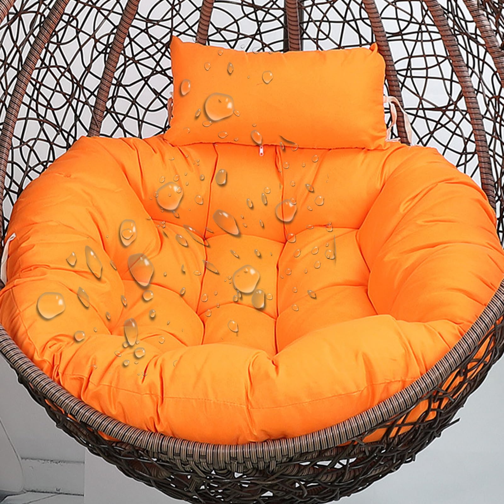 Aocase Egg Chair Cushion Only Replacement - Large Thick Washable Seat Pad & Pillow for Indoor/Outdoor Hanging Swing Basket Chairs, Garden Patio Mat Pads with Zipper (Cushion Only),NO08,110×110cm