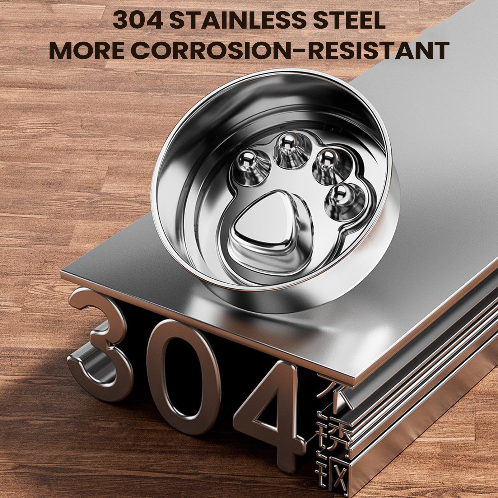 Mangeoire Double pour Chat | Double gamelle surélevée réglable en 3