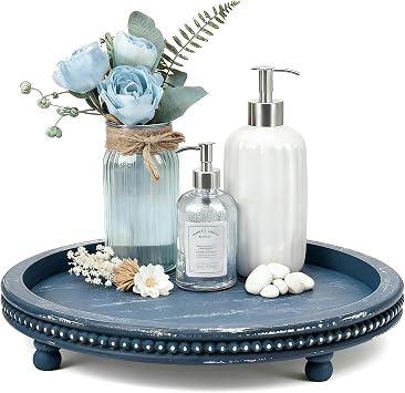 Handmade 12 Inch Blue Decorative Tray
