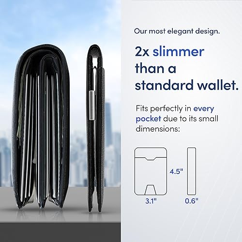 Miniatura 4 de TRAVANDO AUSTIN - Cartera delgada para hombre con clip para dinero, bloqueo RFID, soporte para tarjetas de crédito plegable para hombres con caja de
