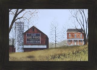 Mail Pouch Barn by Billy Jacobs 16x22 Farm Barn Silo Farmhouse Primitive Folk Art Framed Print (2" Espresso)