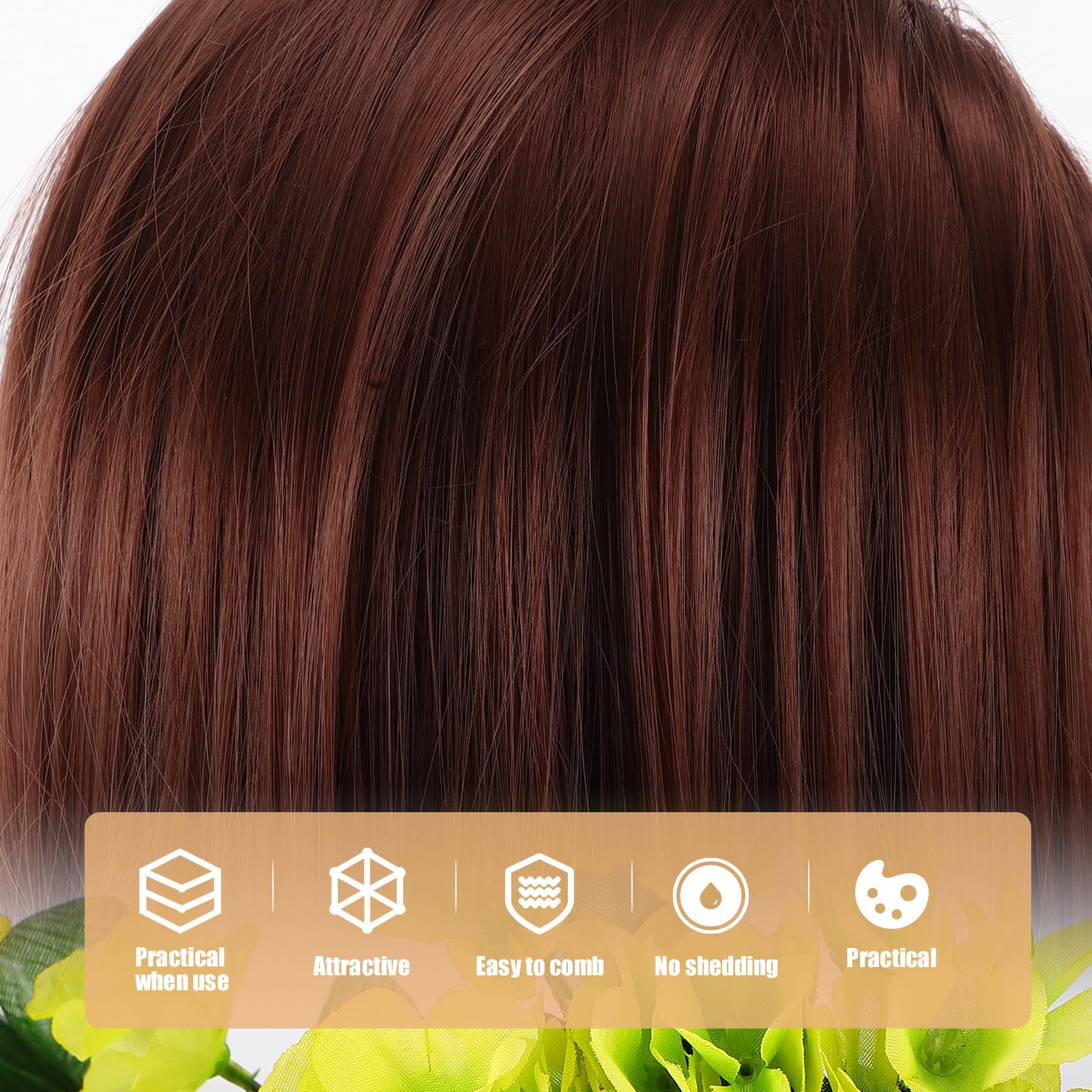 jojofuny Übungskopf Echthaar Hitzebeständig für Flechten Hochsteckfrisuren Friseurausbildung Make Up Training Salon Trainingskopf