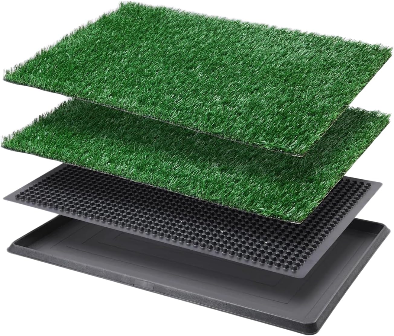 Artificial Grass Dog Potty Training Mat, 3-Layer Turf Pad with Drainage Holes, Easy to Clean Replacement Rug for Outdoor Patio, Lawn & Garden (30" x 20")
