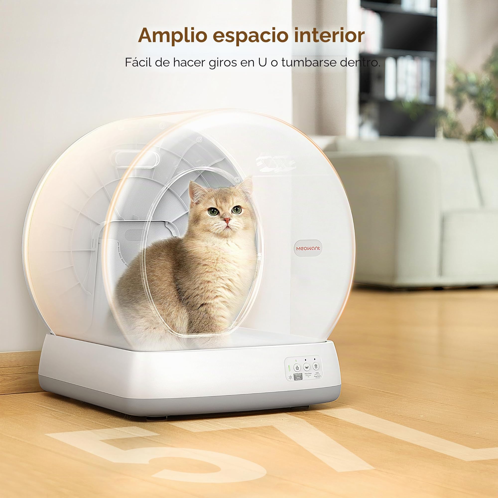 Arenero Gatos Autolimpiable con Control Vía App y Control de Olores, con Alfombra y 10 Sensores, Ideal para Hogares con Varios Gatos, Fácil de Limpiar