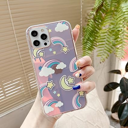 Amazon Co Jp Iphone Seケース 第2世代 対応 オーロラ キラキラ 可愛い クリアケース 透明 周りメッキ加工 グラデーション ミラー 韓国 人気 アイフォンse2ケース シリコン 携帯カバー おしゃれ スマホケース 虹 雲 家電 カメラ