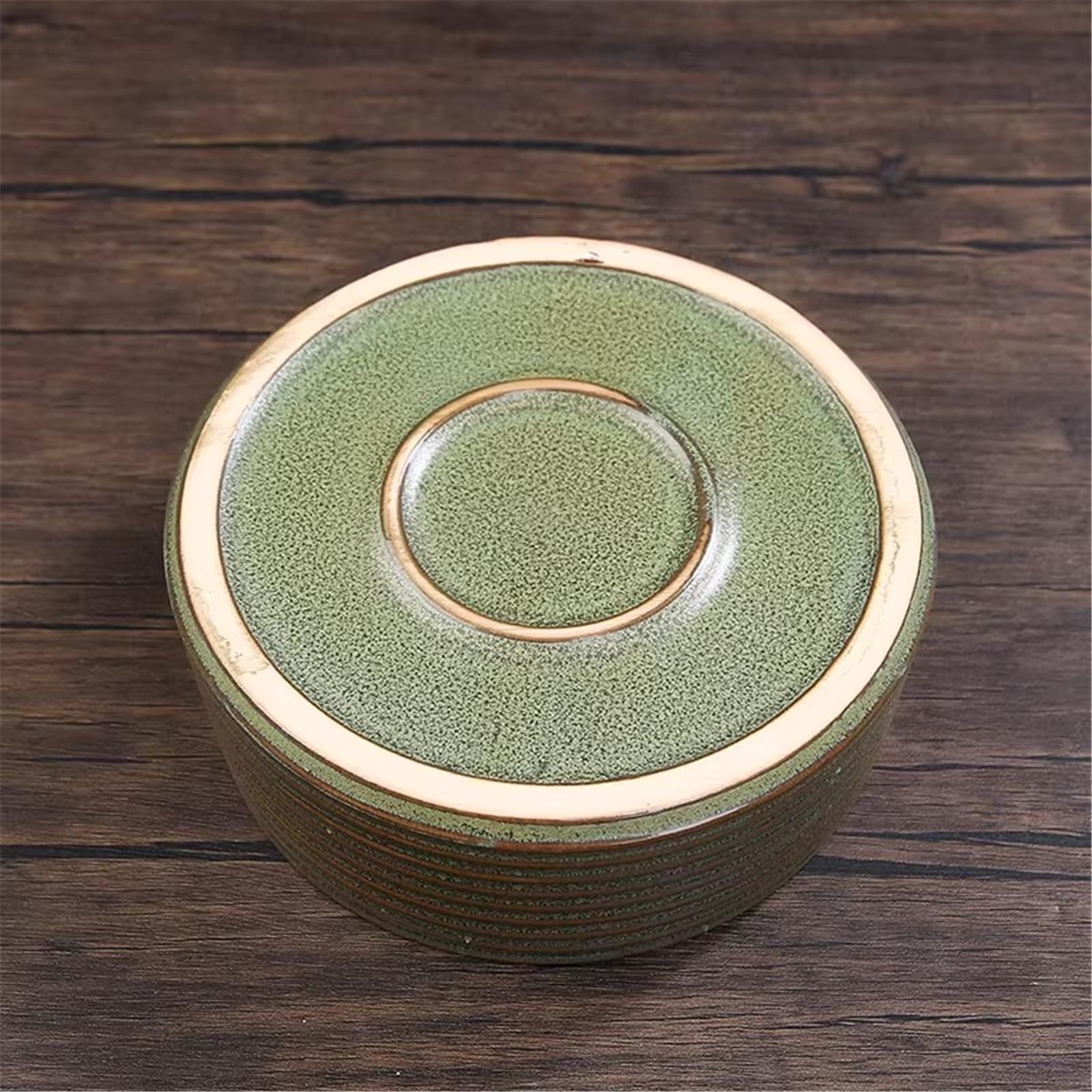 Sottovasi per Fiori Vassoio Profondo in Ceramica Grezza con piattino a Righe Vaso