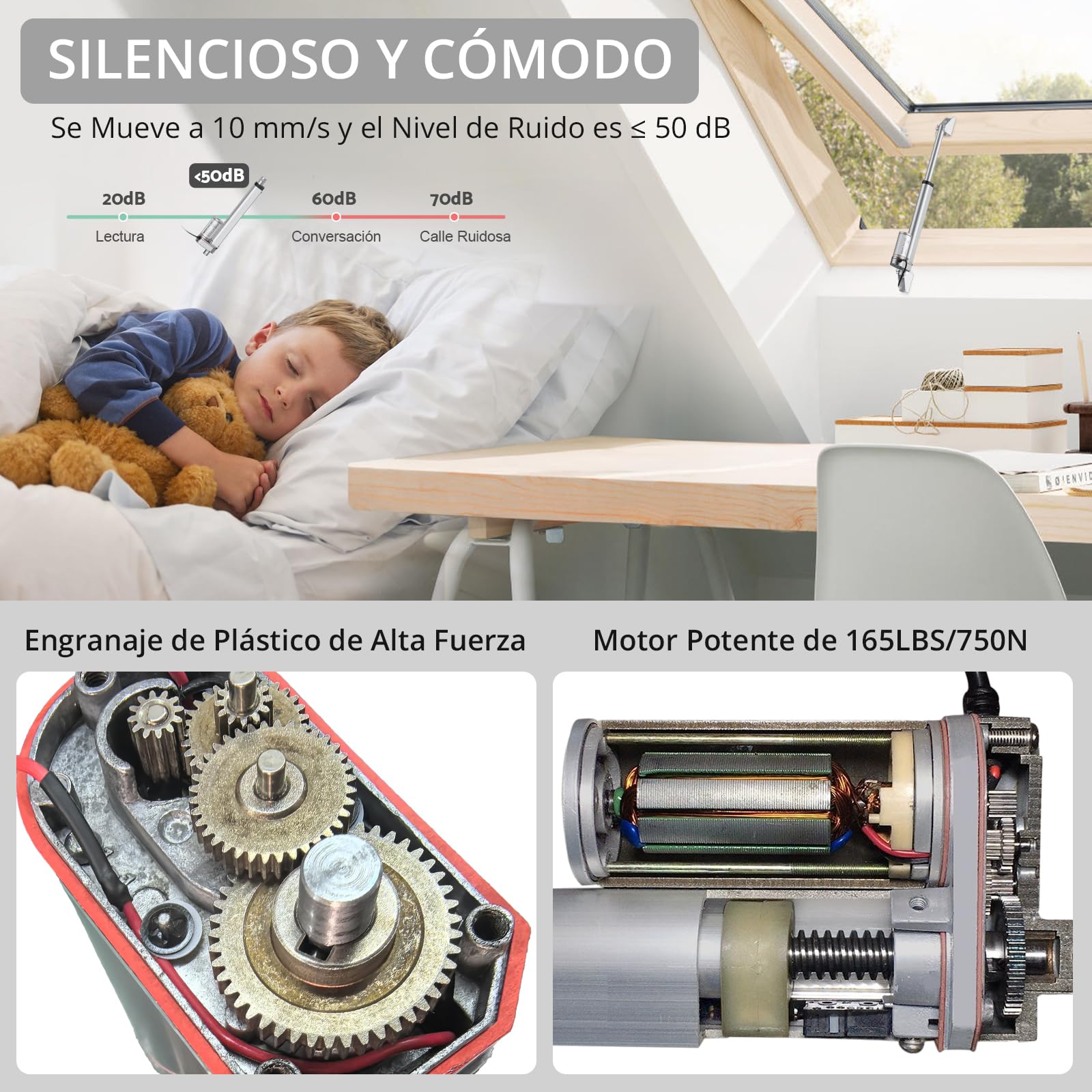 Justech DC 12V Actuador Lineal Motor 750N 200mm para Auto RV Abridor Eléctrico de Puerta Construcción de Maquinaria Agrícola Industrial Vehículo de Barrido Limpios Buques de Carga y Otra Aplicación