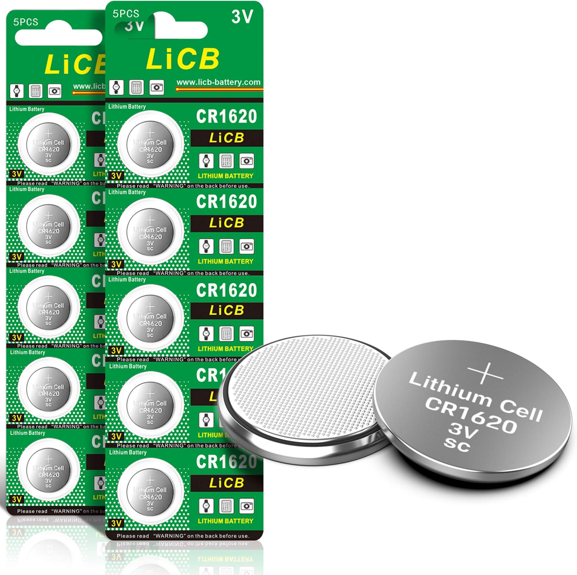 LiCB LiCB CR1620 3V Lithium Battery CR 1620 (10-Pack)