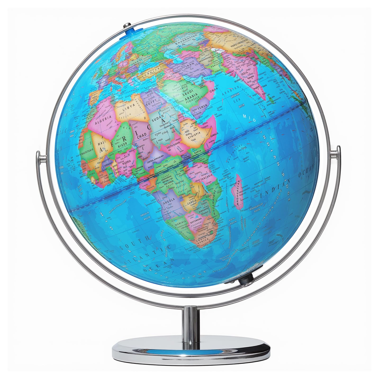 13" Illuminated Globes, 720° Spinning Globe with Touch Switch & Light Up Without Charging & 3 LED Lighting Modes for Classroom Education & Bedroom Decor, Inspire Geography Interest