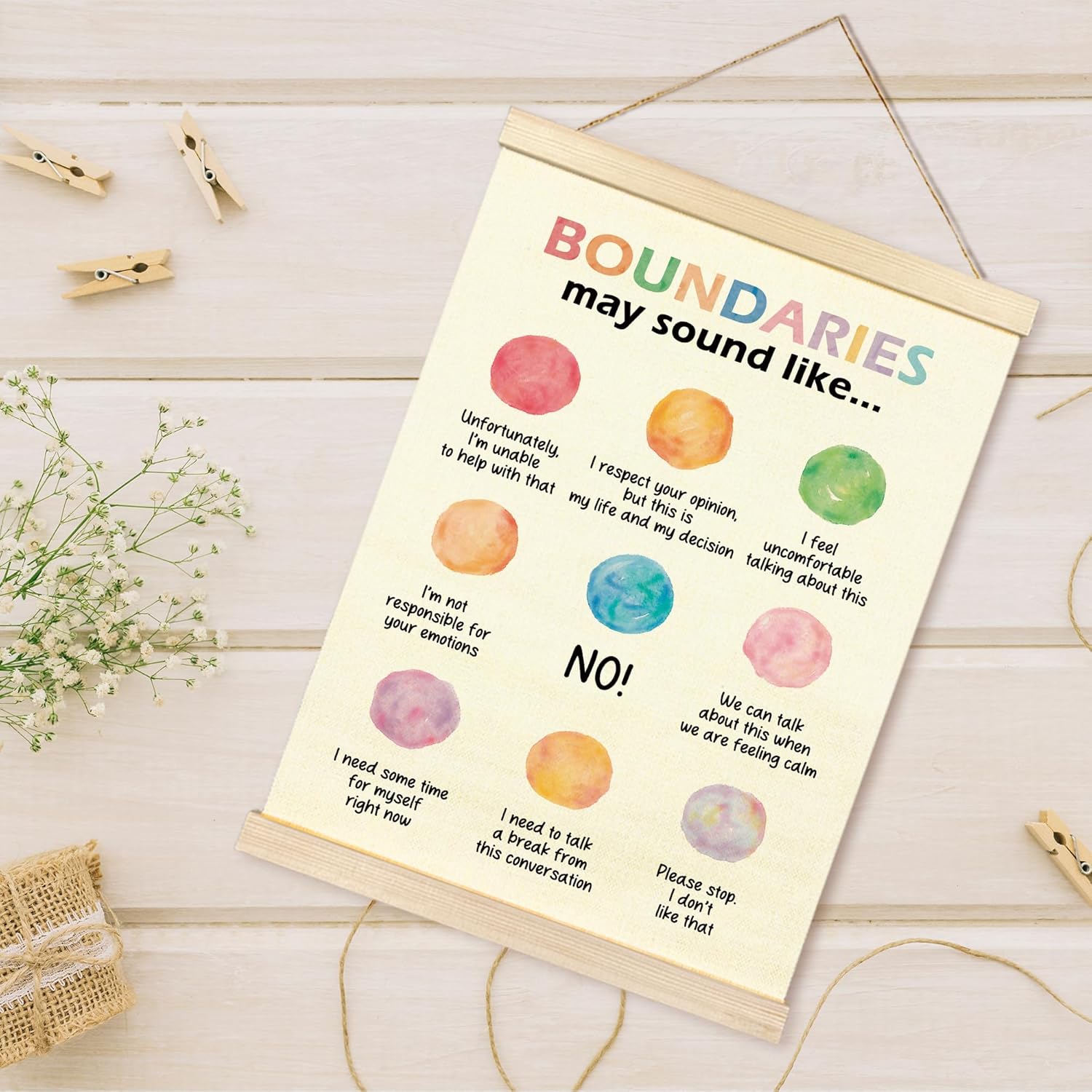 TAEDIN Mental Health Wall Art Poster Hanger Frame - School Psychologist Wall Art with Wood Frames, Therapy Office Wall Hanging Decor for Counselling Office Classroom Home, 12x16 Inches - Image 6