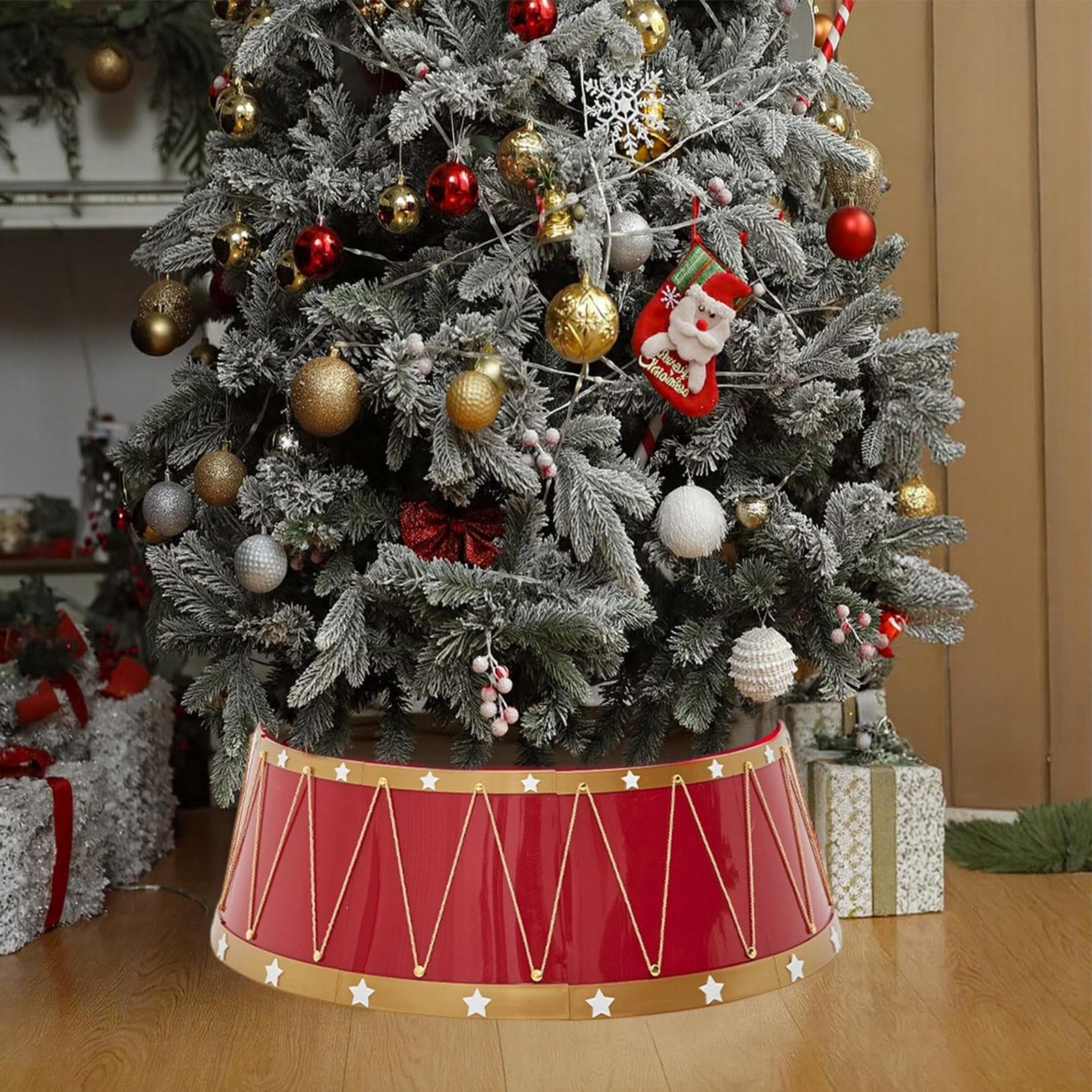 Copertura Per Albero Di Natale Artificiale 65cm Collare Gonna Supporto | Accessorio Natalizio per Interni Esterni Ingresso Giardino Ufficio Soggiorno Patio