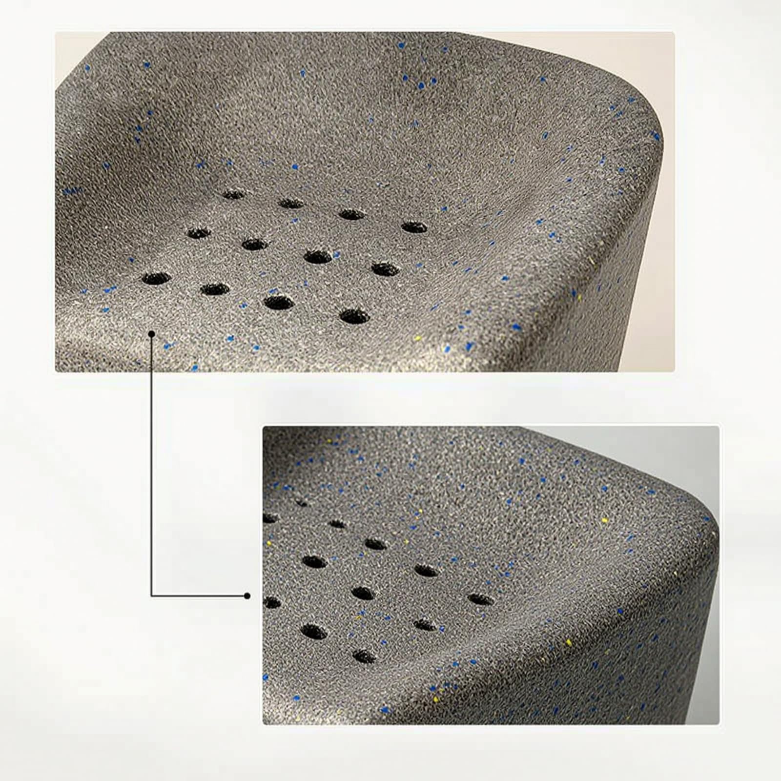 Sgabello con Seduta Traforata Compatto Sgabello da Doccia Impermeabile Sedile da Doccia con Fori per Persone di età Avanzata, Grigio-Blu