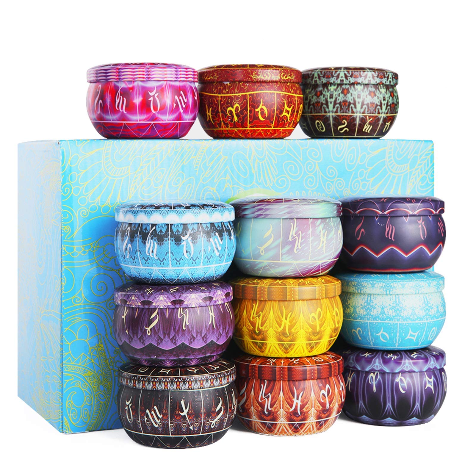 12 Regalo de Cumpleaños Velas Perfumadas 100% Cera de Soja Natural Vela Aromaticas para Baño, Yoga, SPA, para Festival y Bodas Aromaterapia Velas Decoración Regalo（12pack）