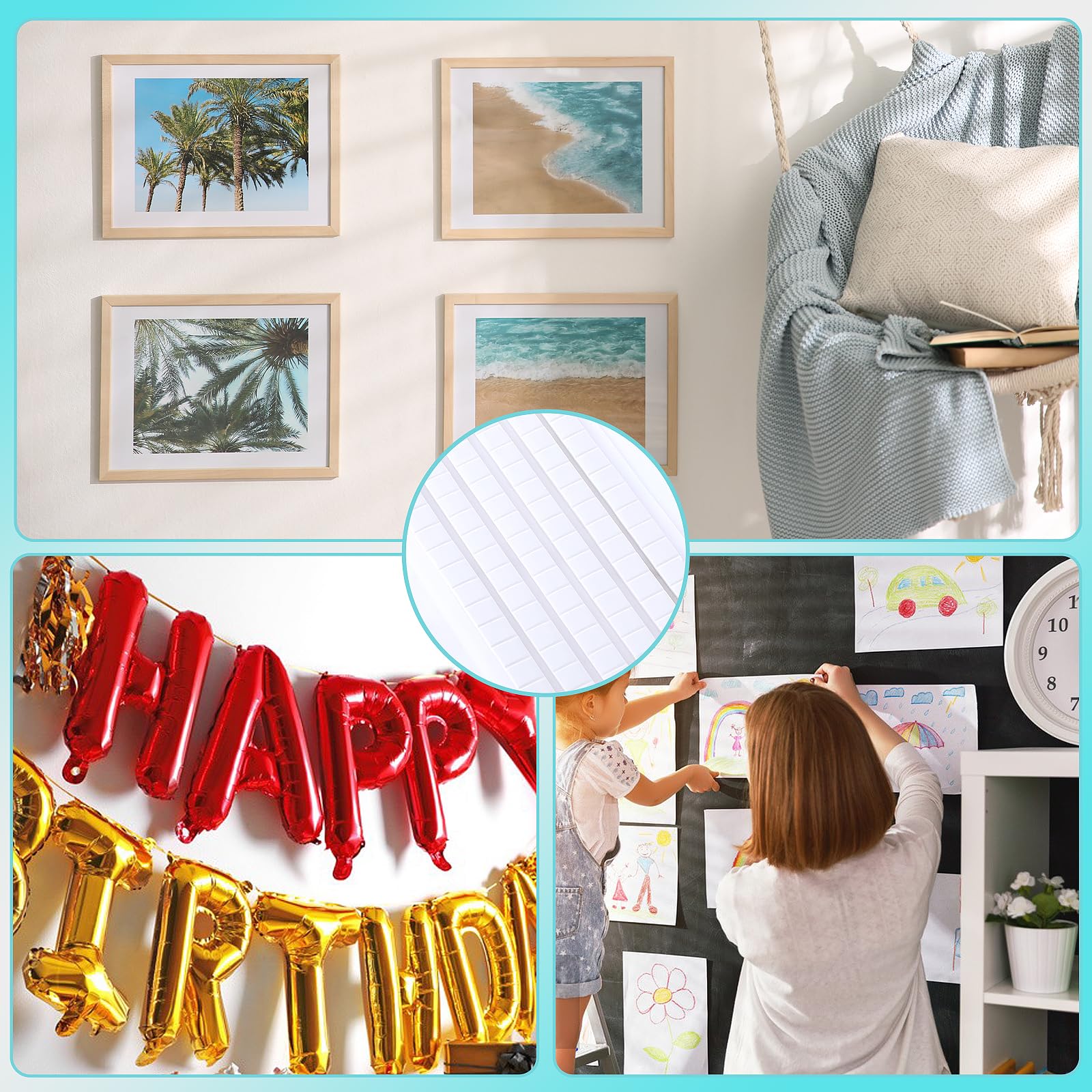 384 Punti Adesivi 3D Riutilizzabili - Per Appendere Poster, Foto E Decorazioni Senza Rovinare Le Pareti - Foto 5