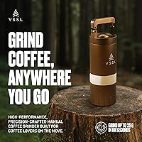 Vista 2 de VSSL Java G25 Manual Coffee Grinder Coffee for Camping Bean Grinder Travel Pour Over Stainless Steel Conical Burr ~ 25 Gram Capacity