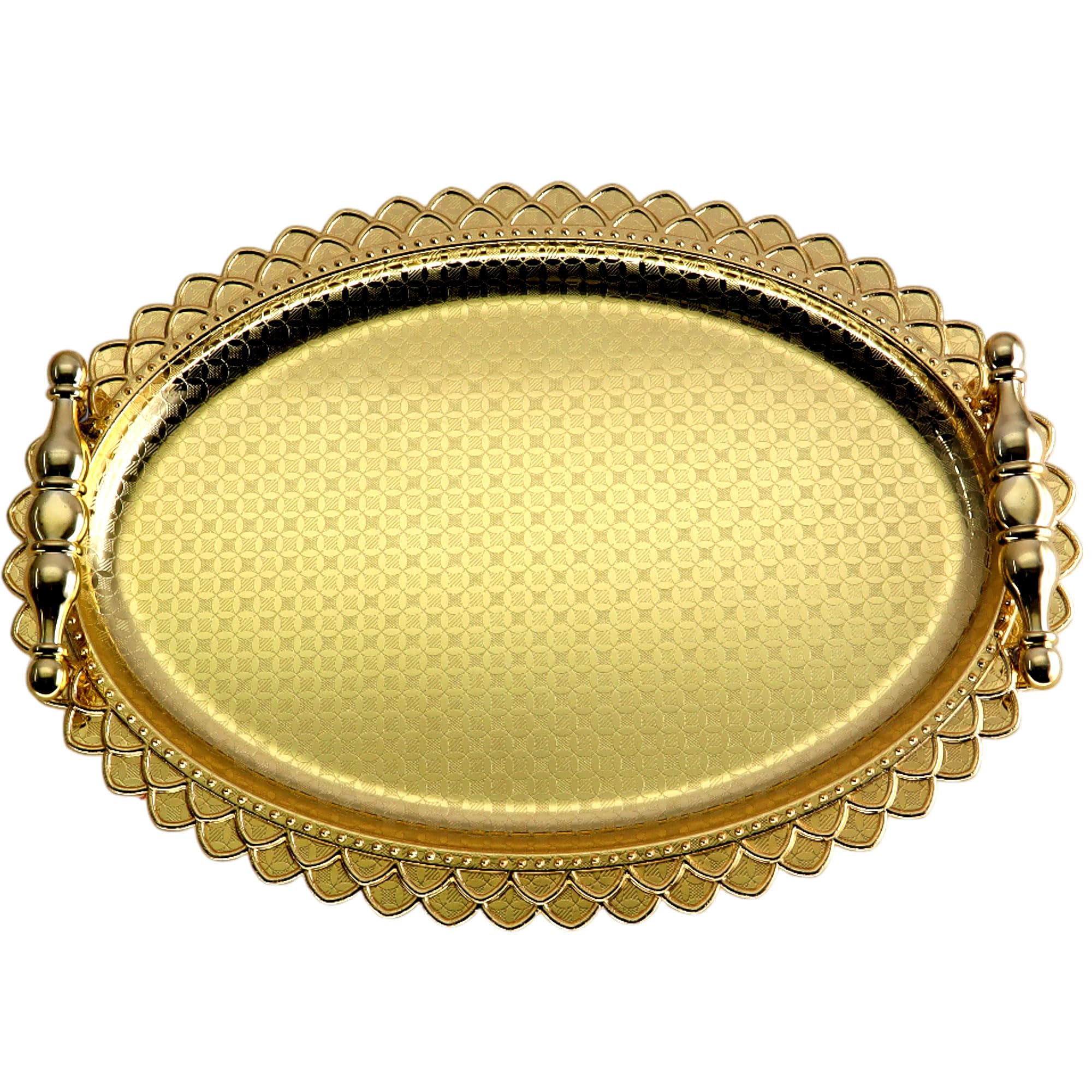 Bandeja rectangular cromada para servir con asa, diseño vintage, diseño clásico, para fiestas, bodas, buffet, evento TLA-139