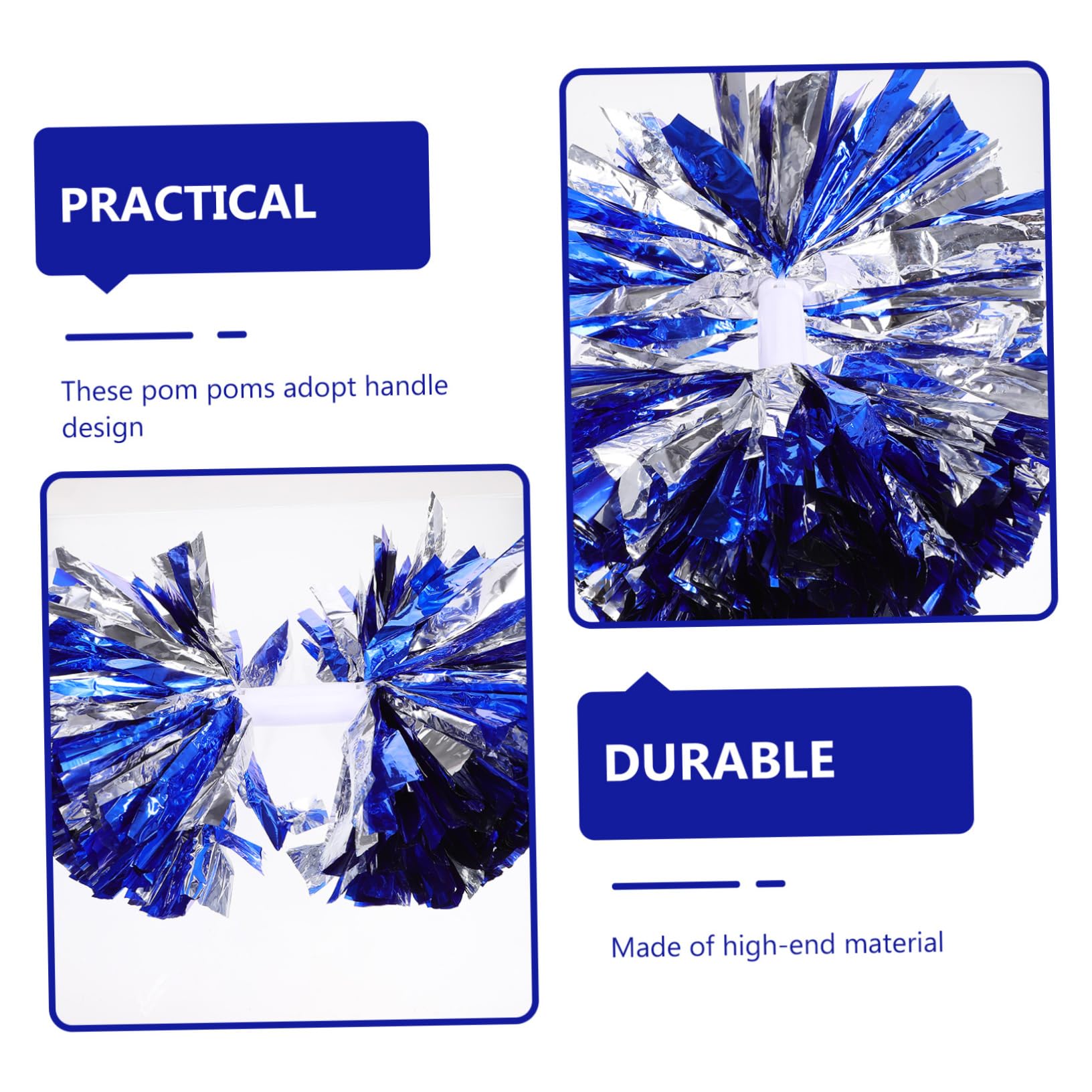 GANAZONO 4Pcs Cheerleader Pom Poms Bright Cheer Pompom Props with Handle for Football Basketball Dance Teams and Events for Rousing Team Spirit