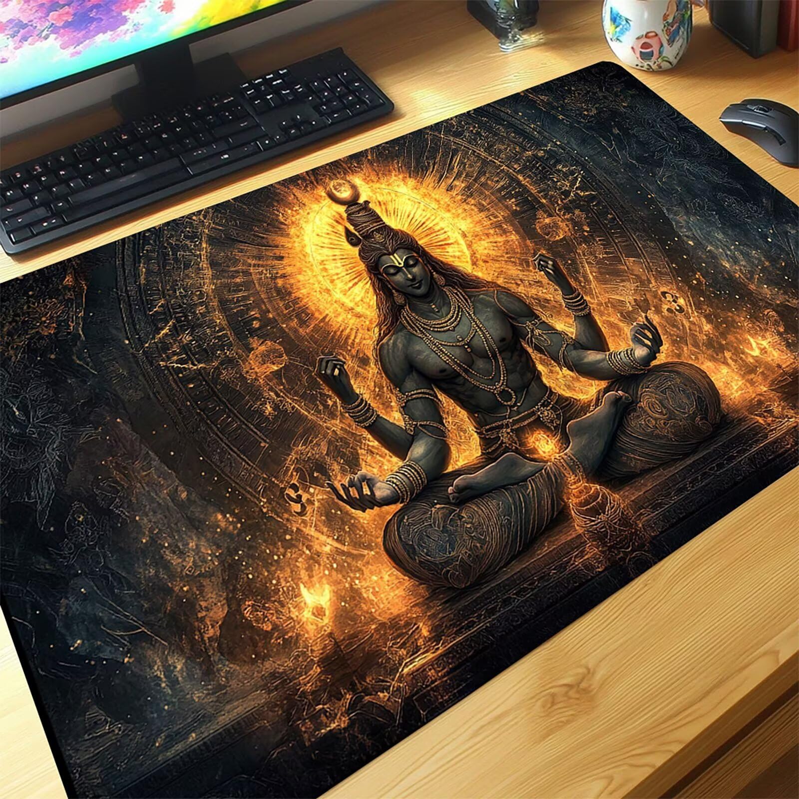 Podkładka pod mysz xxl Indie, podkładka pod mysz na biurko 1200x600x3 mm, mit myszki z antypoślizgową gumową podstawą, podkładka pod mysz improve szybkość i dokładność do bezprzewodowej klawiatury i