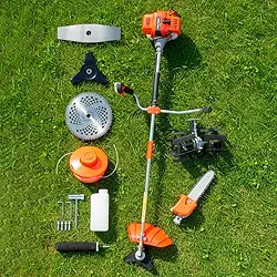 Roçadeira Profissional 2 Tempos 75cc a Gasolina 7 em 1 Multifuncional Com Enxada e Motopoda