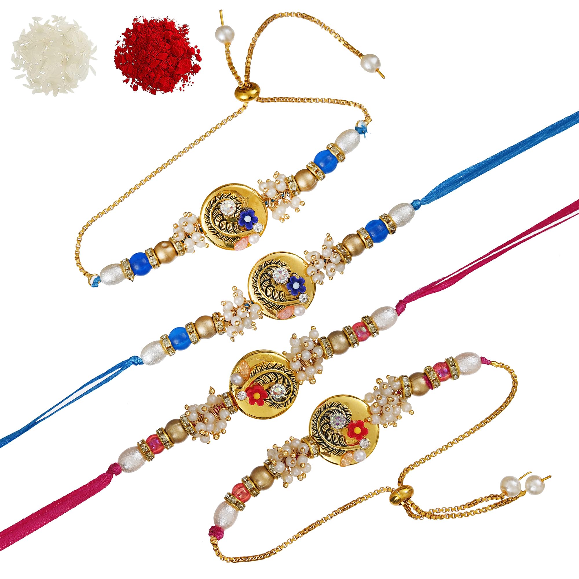 Sanvastar Set of 4 Rakhi For Brother | Bhaiya | kids and Bhabhi with Beautiful Rakshabandhan Greetings Card|Bhabhi Lumba Rakhi| Krishna Rakhi/Rakhi Gifts/Peacock Rakhi (B0C945J6QF) Amazon Price History, Amazon Price Tracker