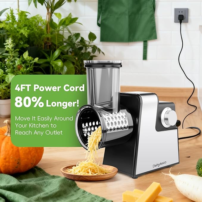Rallador eléctrico de queso 7 en 1 acero inoxidable miniatura 6