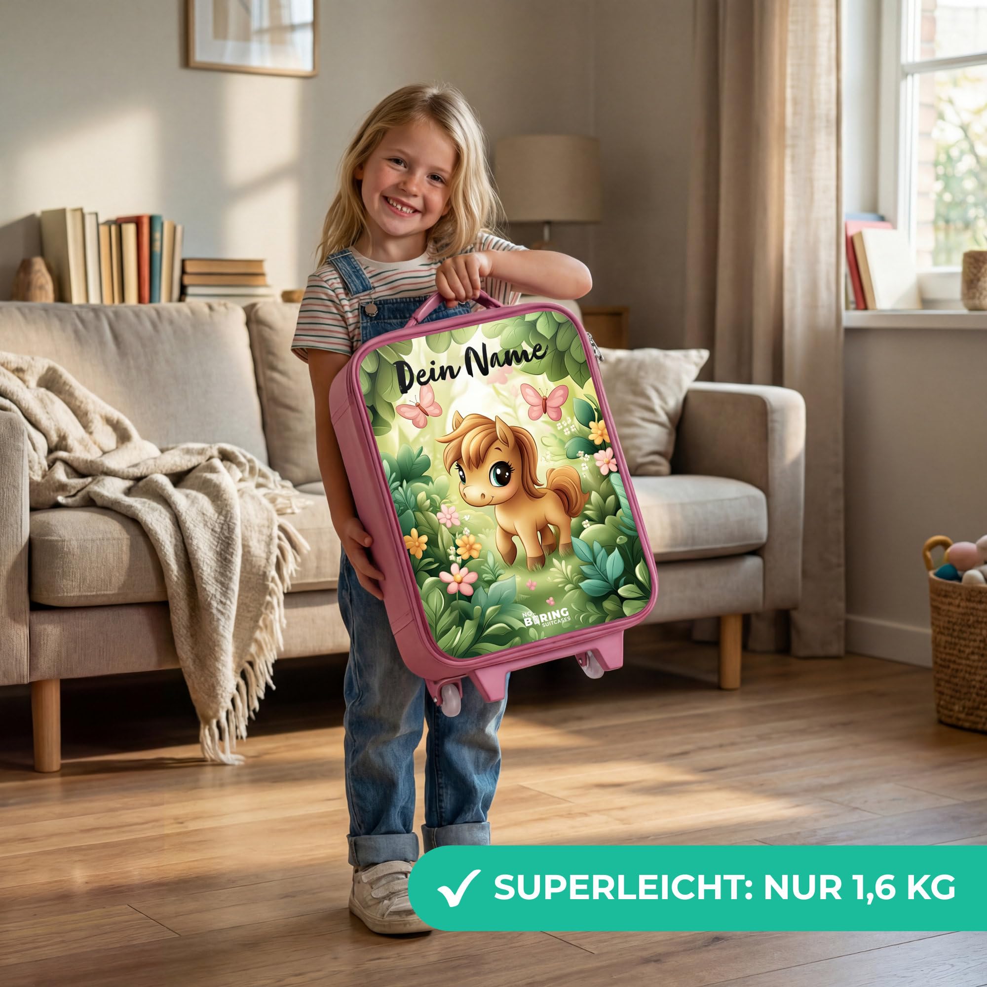 NoBoringSuitcases© Kinderkoffer Rosa Klein Personalisiert mit Name