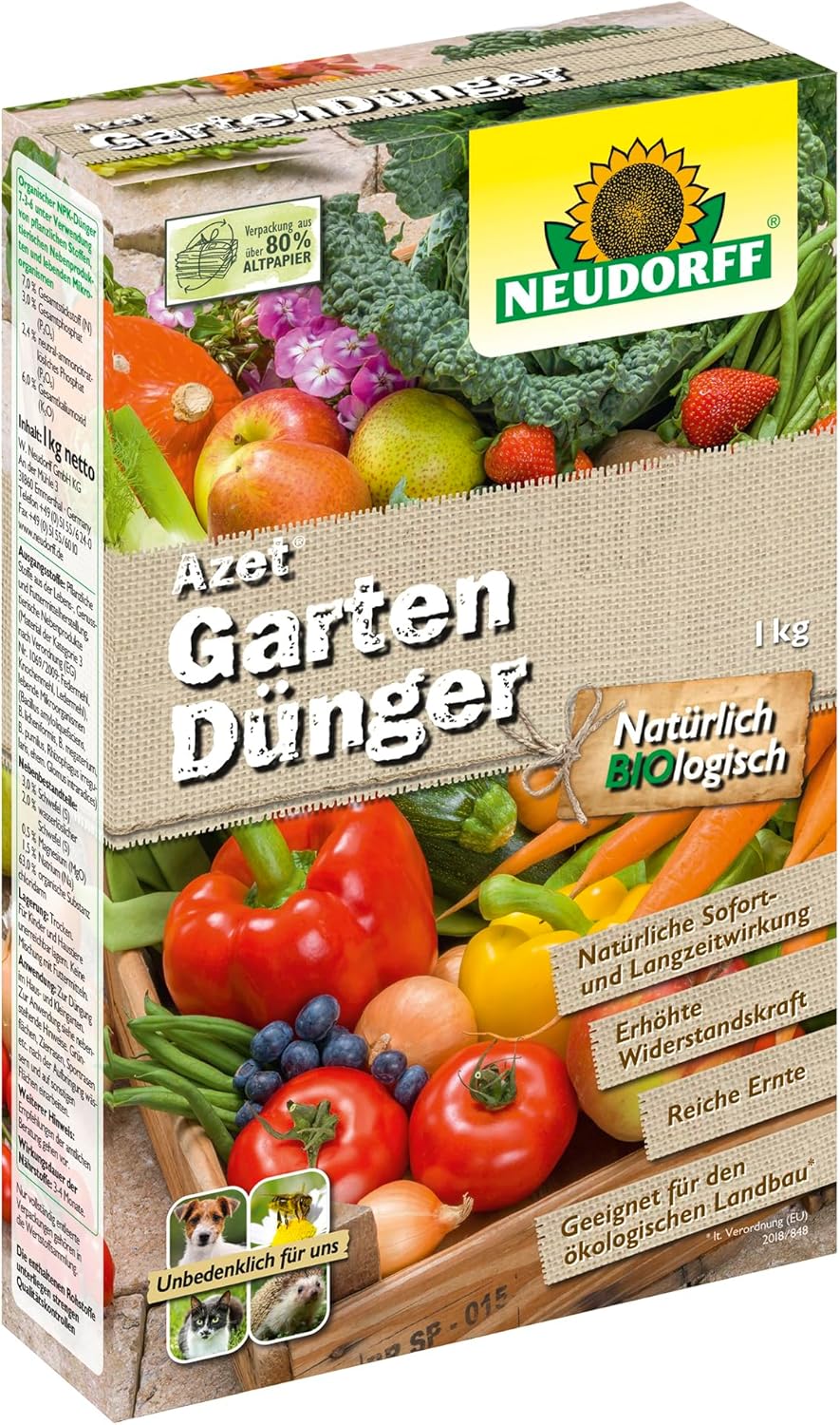 Neudorff Azet GartenDünger Bio Gartendünger fördert die Blühkraft und