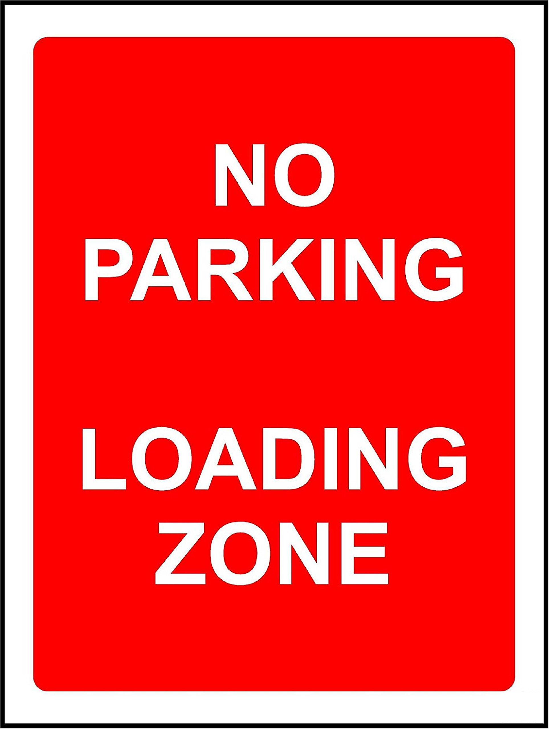 Kpcm Display Ltd No Parking Loading Zone Safety Sign - 3Mm Aluminium Sign 300Mm X 200Mm