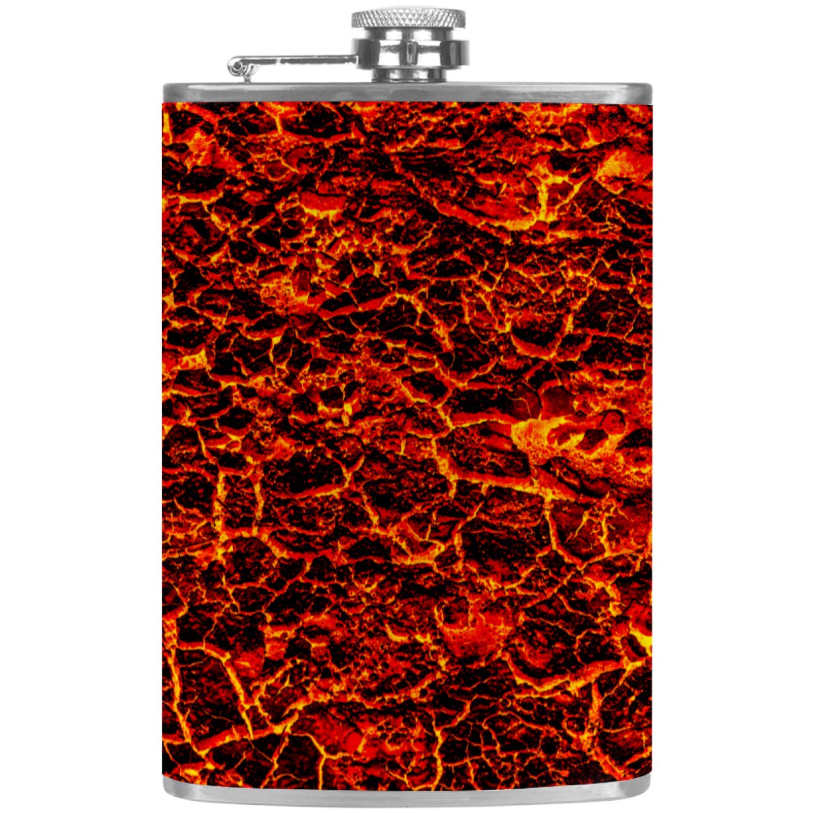 Flasque à whisky de poche haut de gamme en cuir rouge magma pour le bar