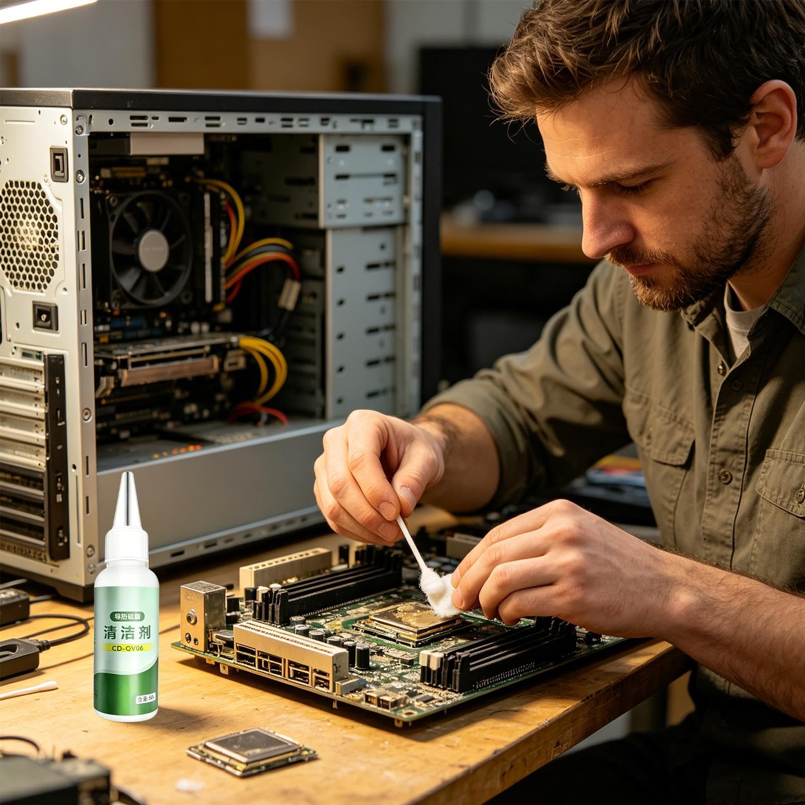 La rimozione di grasso in silicone – 50 ml detergente per la manutenzione del grasso in silicone | rimozione della pasta termica – per GPU computer console dissipatore di calore chipset