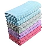 Microfiber Glass Cleaning Cloth, Multi-Functional Reusable Lint Free Cloths, Stainless Steel Windshield Shower Window Cleaning Cloth, Suitable for Home, Kitchen and Auto, Pack 8,Mix