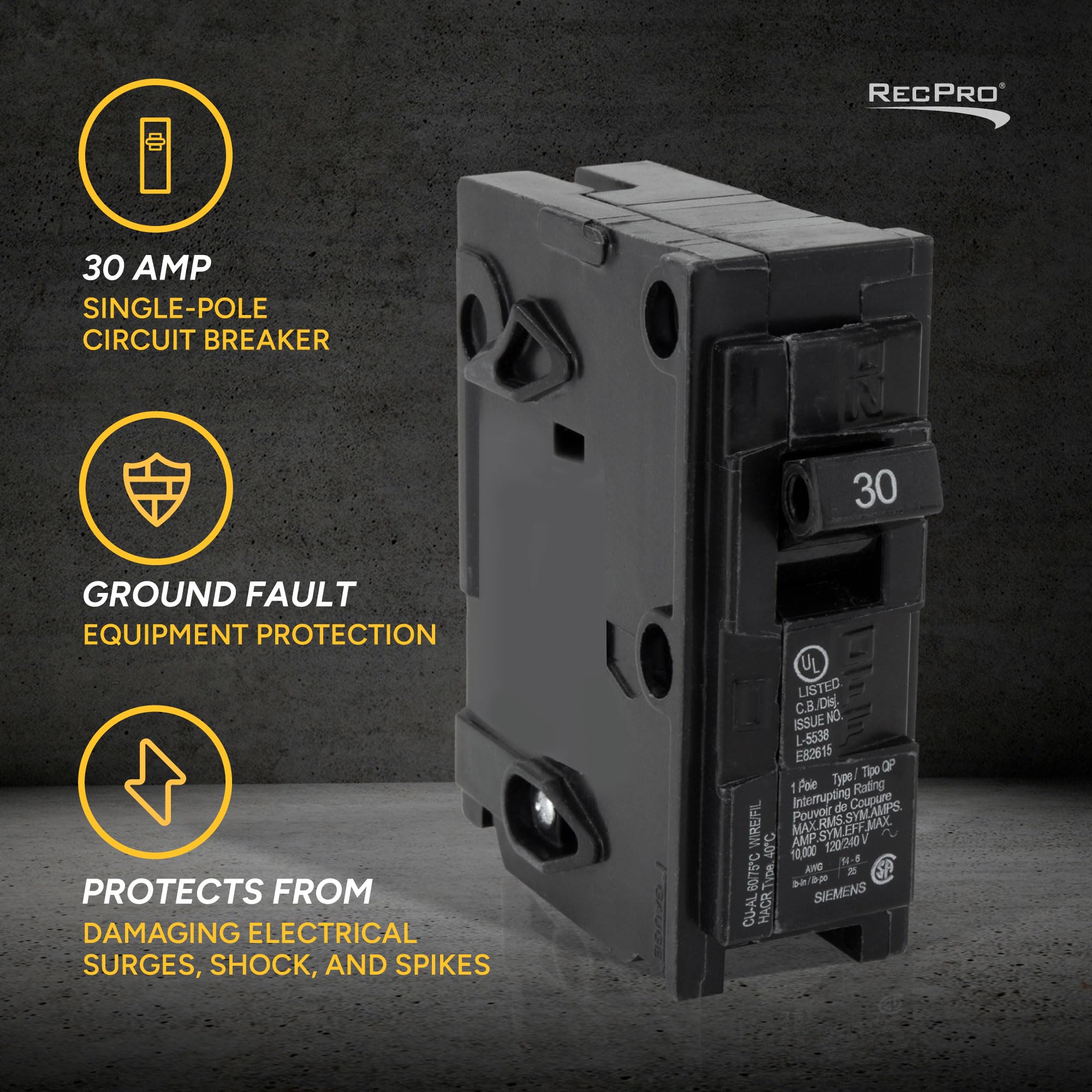 RecPro RV Circuit Breaker 30 Amp Q130, Siemens Equivalent (1 Pack) — Amazon image 3
