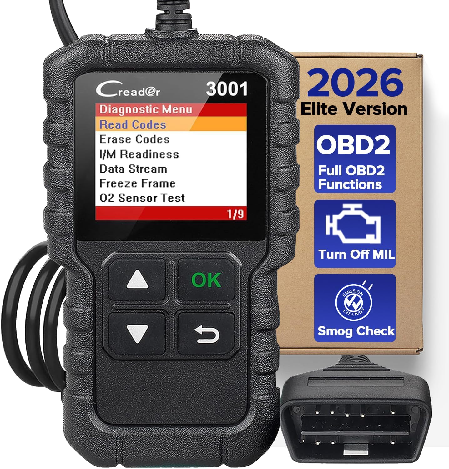 LAUNCH Creader 3001 OBD2 Scanner, Engine Fault Code Reader, Mode 6 & CAN Diagnostic Scan Tool, Works with All 1996+ OBDII Protocol Vehicles, Lifetime Free Update