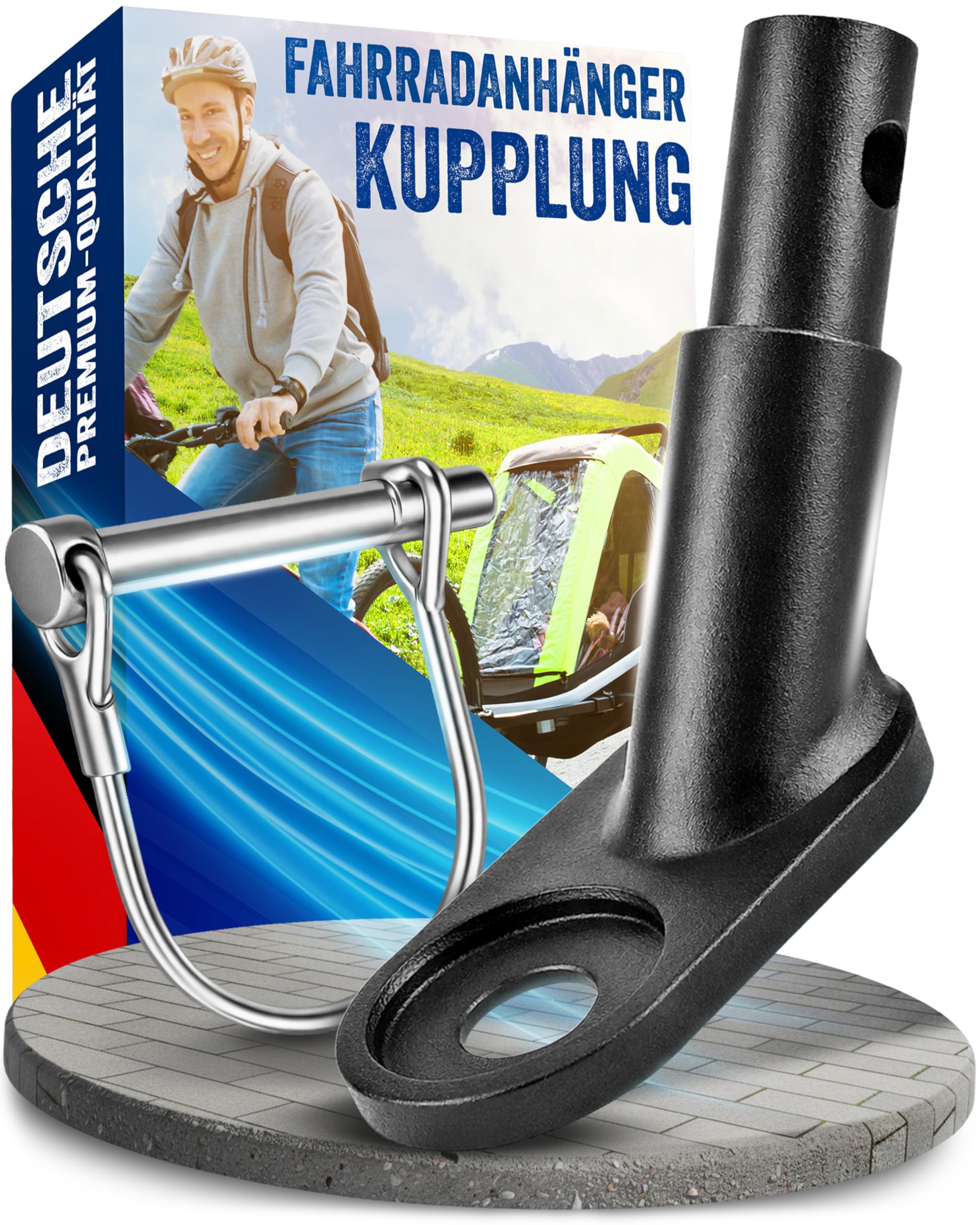 Liebdorf® Fahrrad Anhängerkupplung - Universal Adapter für E-Bike & Fahrrad - Kompatibel mit Thule, Qeridoo, Croozer, Hamax - Anhängerkupplung Fahrrad Zubehör