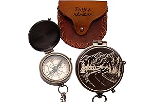 Skeleton Compass: A Timeless Guide for Navigating Life's Adventures With Engraved Leather Case