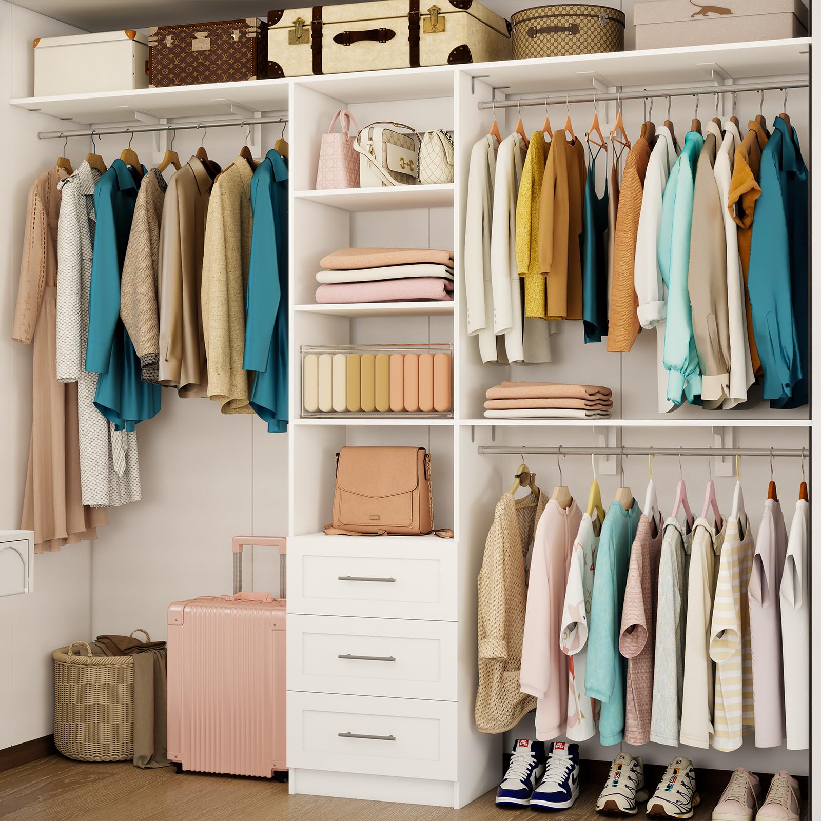 Amazon.com: Sokiche Closet System with Drawers, 5FT-8FT Closet