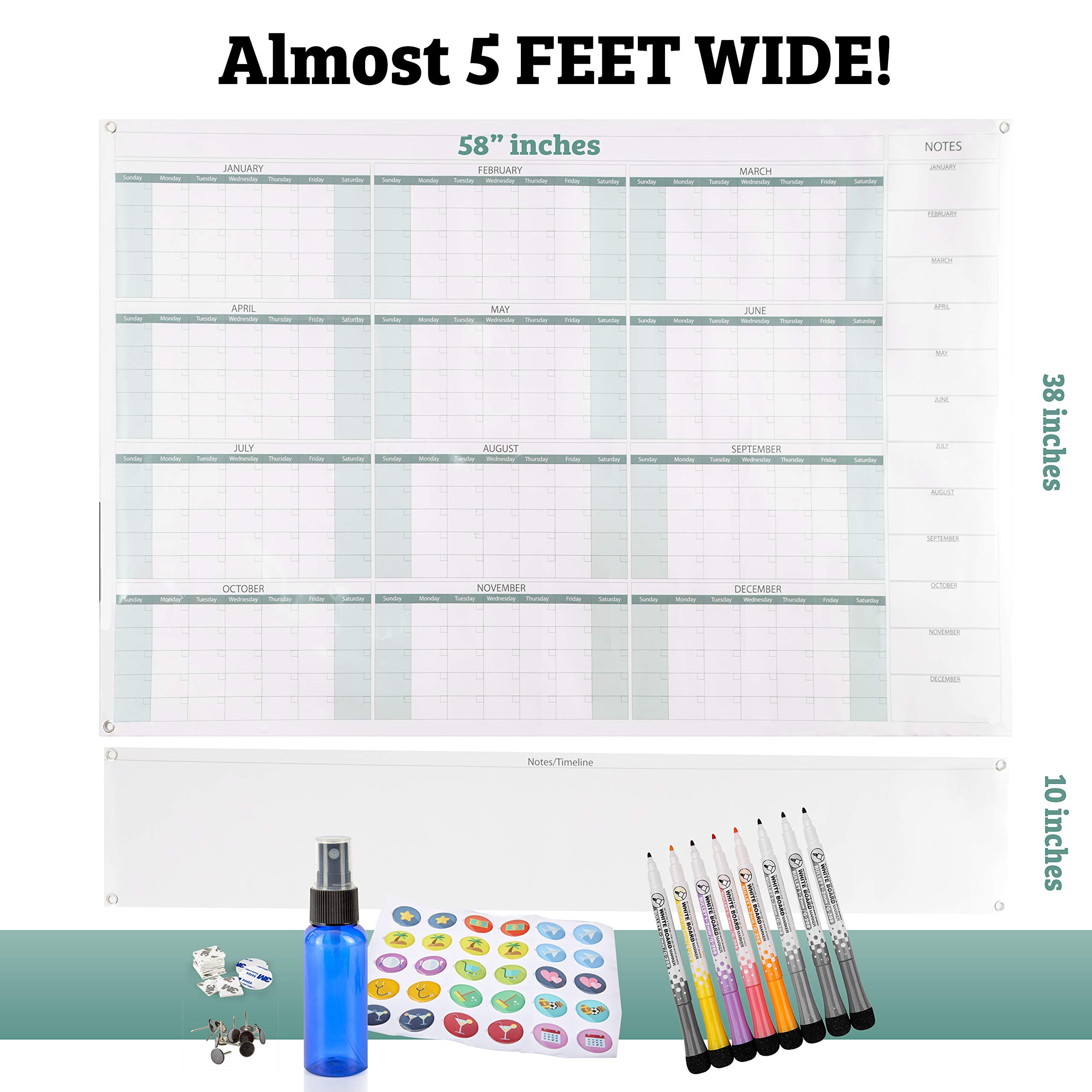 Buy Large Dry Erase Wall 58" x 48" by Charisma Tree Blank Undated