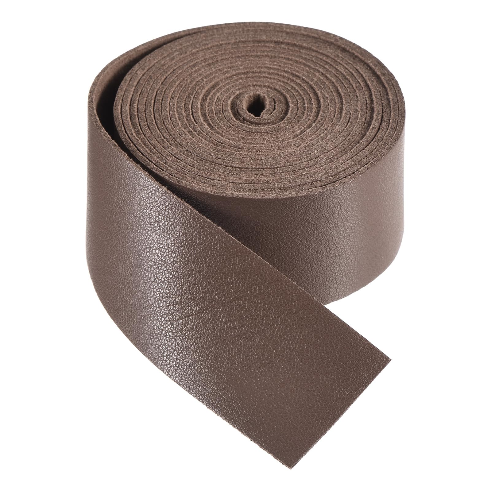 DMiotech Brown Faux Leather Strap 1.2 Inch Wide 78 Inch Long Flat Leather Belt Strip 1.3mm Thick Single Sided Cord for Arts Craft DIY Traction Ropes