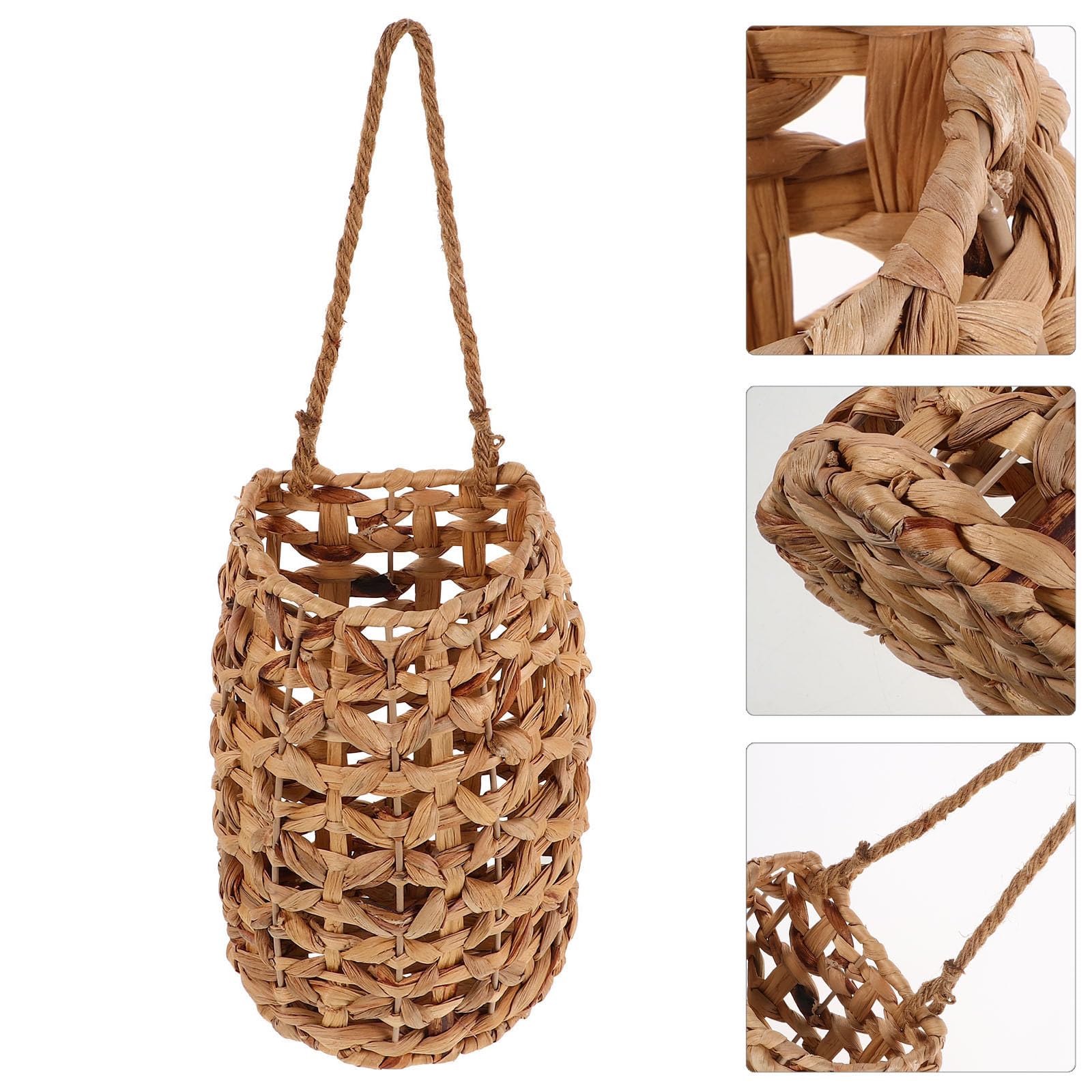 Alipis Cesta Colgante Tejida de Hierba de Calabaza Ligera y Portátil para Almacenamiento en Cocina y Decoración de Pared Estilo Nórdico Elegante