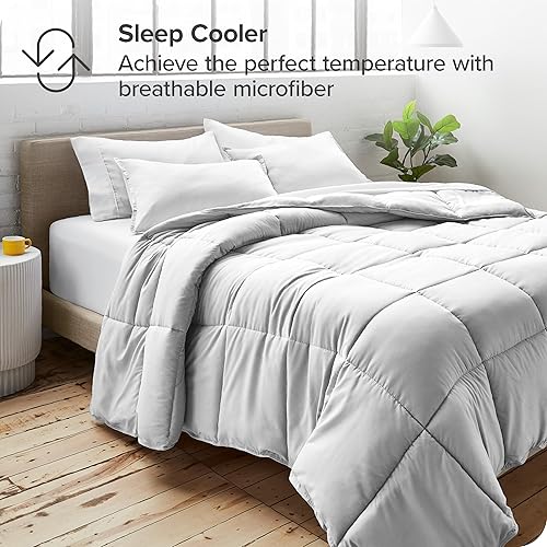 Miniatura 5 de Bare Home Juego de edredón, tamaño matrimonial, ultrasuave, alternativa de plumón de ganso, serie 1800 premium, calidez para todas las estaciones