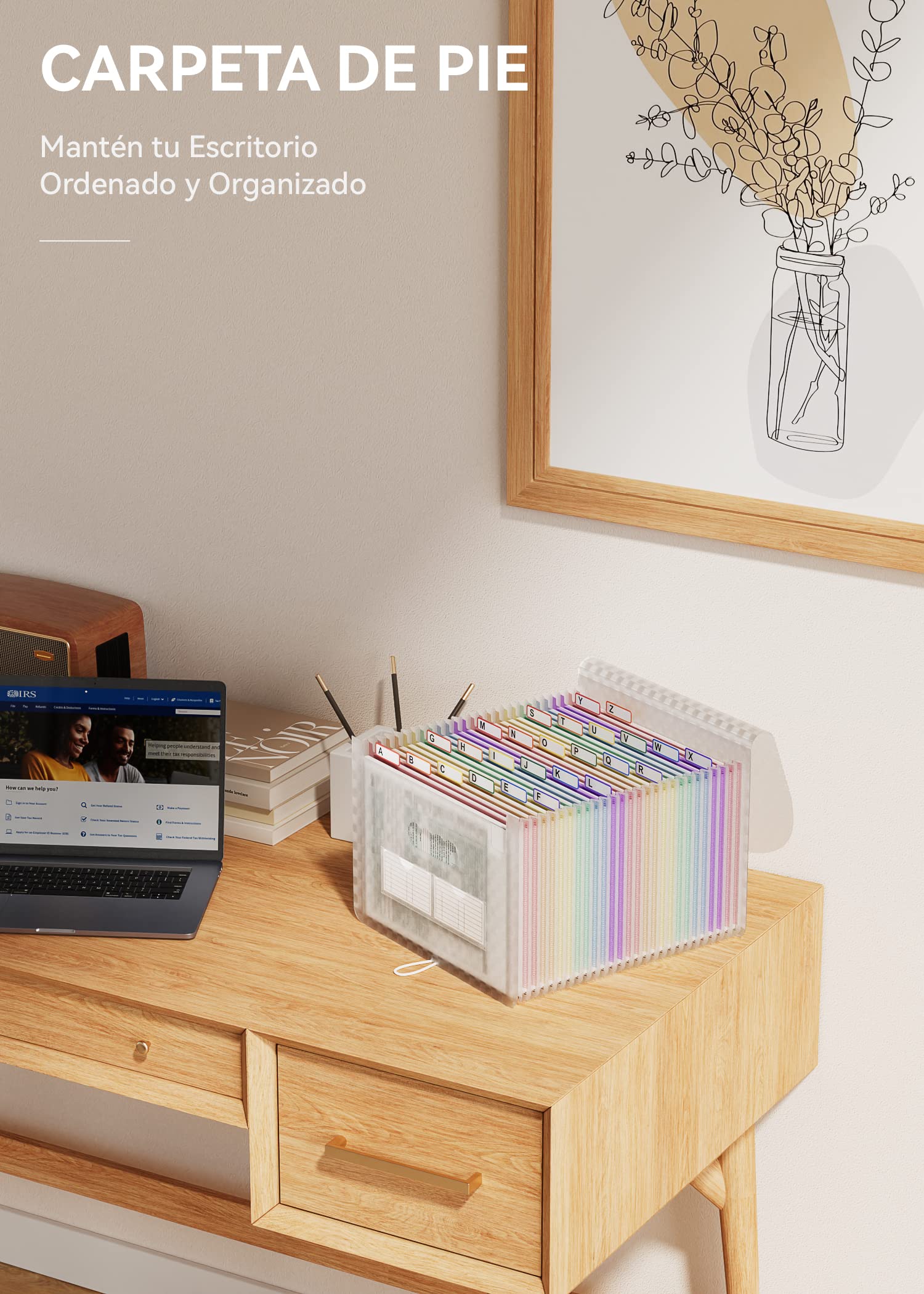 ABC life Carpeta Clasificadora de Acordeon 26 Bolsillos,A4 Carpetas Plastico Archivador con Patrón de Cuadrícula,Organizador Papeles Documentos Arcoíris,Extensible Maletin Archivadora(Rosado)