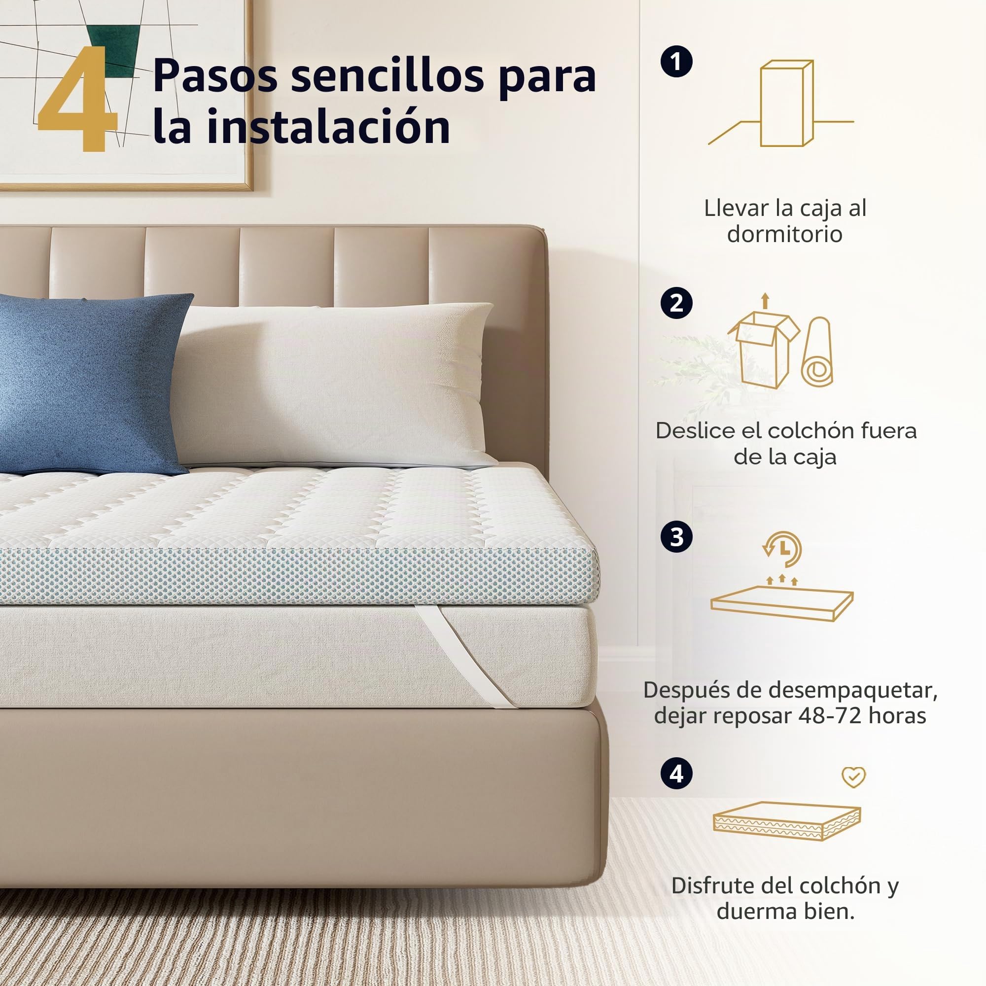 Ego Home Topper de colchón de 160 x 200 cm, con 7 Zonas de Espuma, Certificado Öko-Tex, 160 x 200 cm